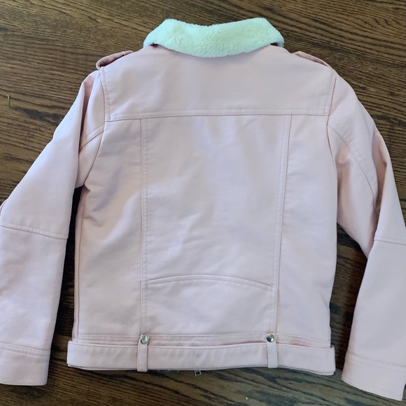 PINK FAUX LEATHER MOTO JACKET - Picture 2 of 9